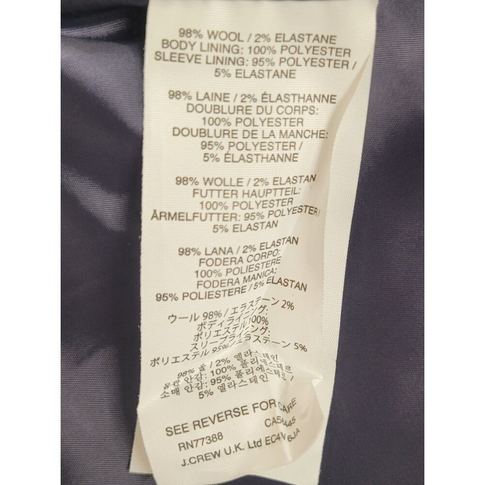 J. Crew Regent Navy Single-Breasted Workwear Blazer 2 Preppy Polished Tailored - Picture 13 of 15